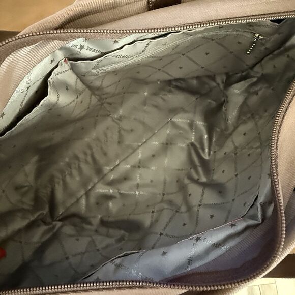 Harveys Seatbelt Bag Large Tote Double Handles Brown 15x11x4 Made In USA EUC - Picture 14 of 16